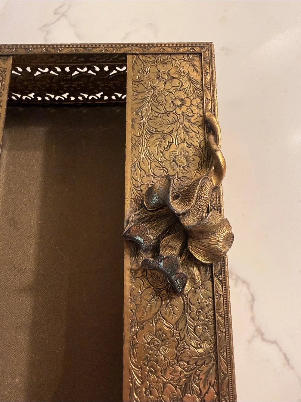 Vintage Brass Hollywood Regency Style Tissue Holder
